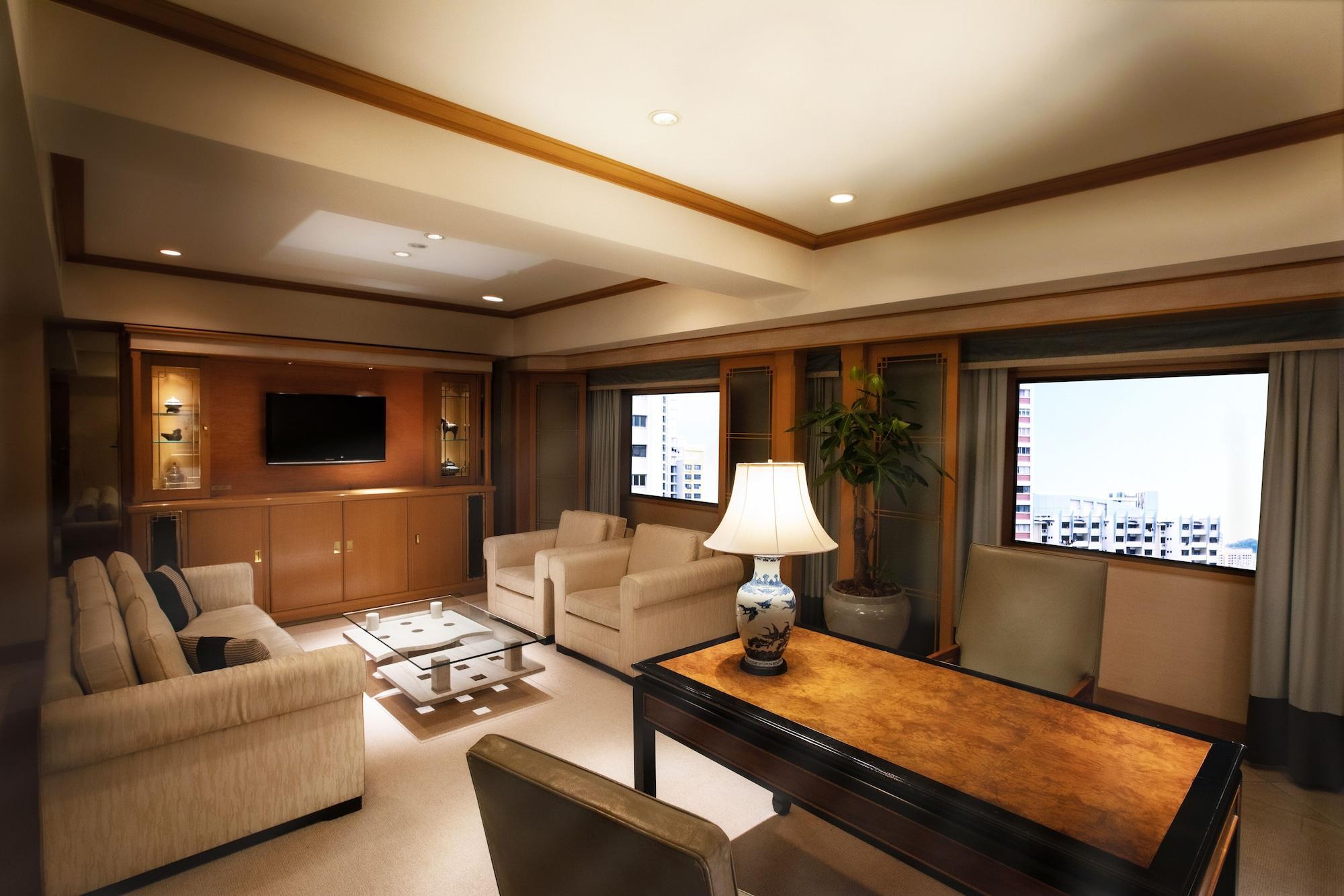 Hotel New Otani Hakata Φουκουόκα Εξωτερικό φωτογραφία A 3D rendering of a living room